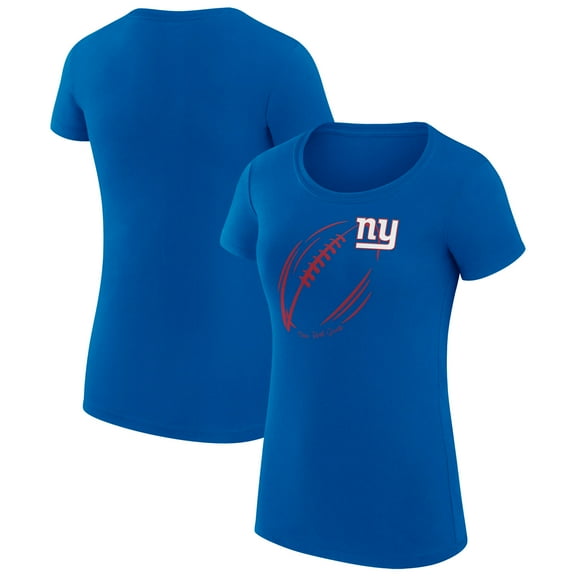 Women's G-III 4Her by Carl Banks Royal New York Giants Super-Slim Fit Lightweight Subtle Football T-Shirt