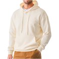 thumbnail image 3 of Men's Waffle Hoodies Solid Color Casual Long Sleeve Hooded Sweatshirts Lightwieght Fall Jackets with Drawstring, 3 of 7