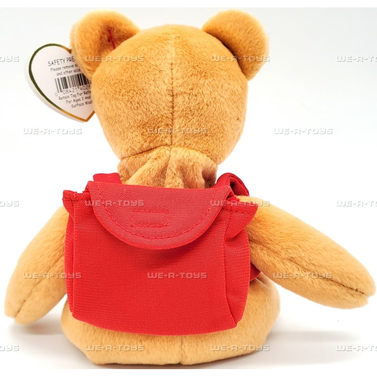 Ty Beanie Babies Books the Bear Red Backpack Back to School Plush