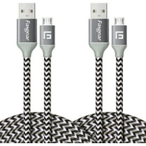 Micro USB Cable 10ft,Fasgear 2 Pack Fast Charging Nylon Braided Android Charger USB 2.0 High Speed Data Sync Compatible for Galaxy S7, Tablets, Cameras and Micro USB Devices,3m(2 PCS White)