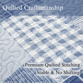 thumbnail image 4 of Smuge 3 Piece King Size Reversible Check Plaid Patchwork Quilt Set, Lightweight Soft Microfiber Coverlet Bedspread,Blue White Grey Plaid, 4 of 10