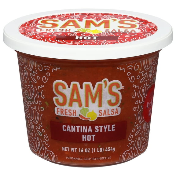 Sam's Fresh Salsa Hot Cantina Style Salsa 16 oz