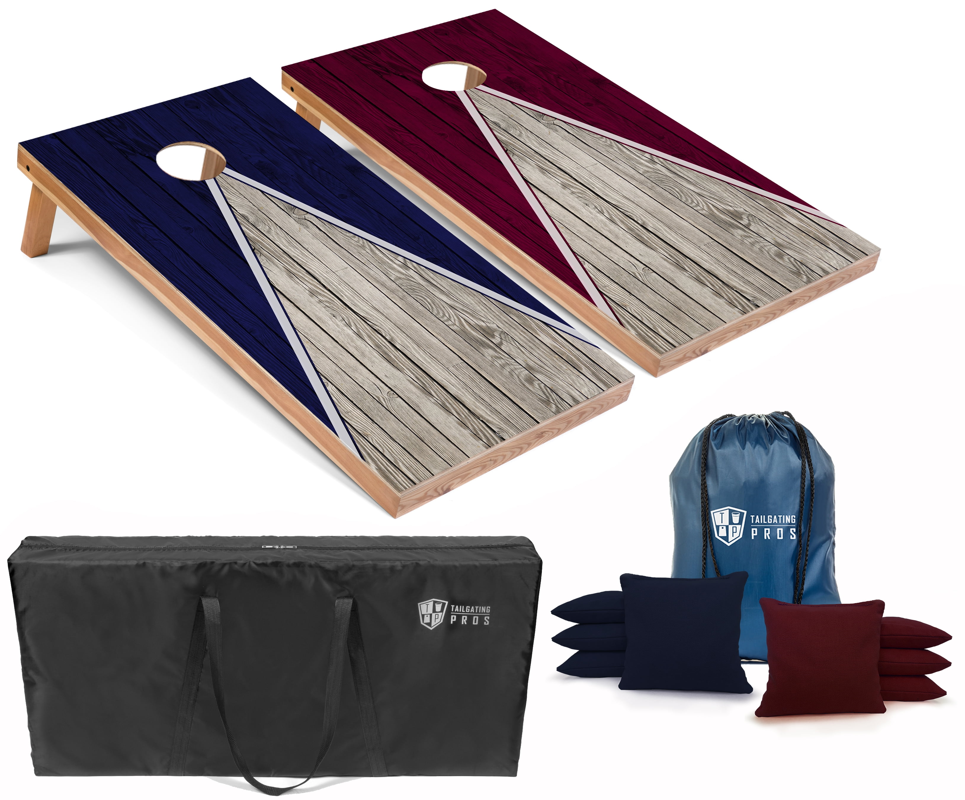 Tailgating Pros Pyramid Cornhole Board Set w/ Bean Bags and Carrying