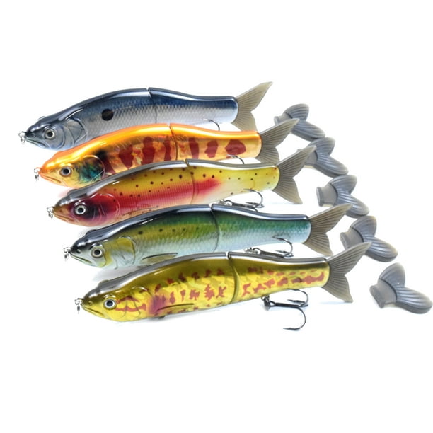 LIXADA 6.5 in / 2.2 oz Sinking Fishing Lures Glide Bait Hard Body with Soft  Tails Slide Shad Lures with Treble Hook Life-Like Swimbait Fishing Bait 3D  Eyes Artificial Baits Crankbait Fishing 