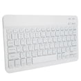 thumbnail image 3 of Teclado inalámbrico Bluetooth de 10 pulgadas con retroiluminación RGB, tecla cuadrada para teléfono, tableta, blanco tailandés, 3 of 5