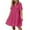 LYQ1_Hot Pink, variant on Meichang Women's Summer Dress Cotton Button Down Short Sleeve Collar Tshirt Dresses Casual Flowy Loose Mini Beach Dress