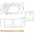 thumbnail image 3 of HEATGENE 62 Inches Acrylic Freestanding Bathtub Contemporary Soaking Tub Modern Bathtub Easy to Install UPC Certified Drain & Overflow Assembly Included, 3 of 6