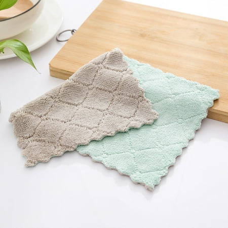 

Kitchen Cloth Dish Double-sided Towels Strong Absorbent Coral Velvet Dishtowels Cleaning Cloth