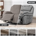 thumbnail image 3 of Recliner Covers Recliner Loveseat Covers Reclining Couch Covers Sofa Slipcovers Stretch Soft Washable (Two-Seater, Taupe), 3 of 13
