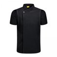 thumbnail image 1 of 2x Chaqueta De Chef De Manga Corta, Ropa De Restaurante Para Cafetería, Uniforme Para Pub, Color Negro, Talla L, 1 of 8