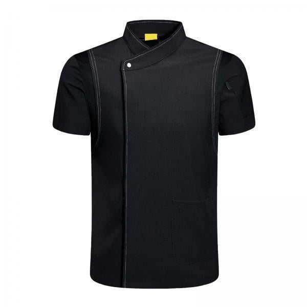 2x Chaqueta De Chef De Manga Corta, Ropa De Restaurante Para Cafetería, Uniforme Para Pub, Color Negro, Talla L
