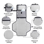 Baby Changing Pad, 1pc Portable Changing Pads for Newborn Girl & Boy by Comfy Cubs (Solid Grey, Large)