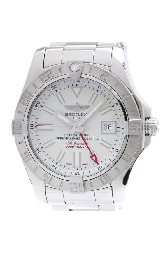 Pre-Owned BREITLING Avenger ll GMT Steel Automatic Mens Watch A32390 Polished