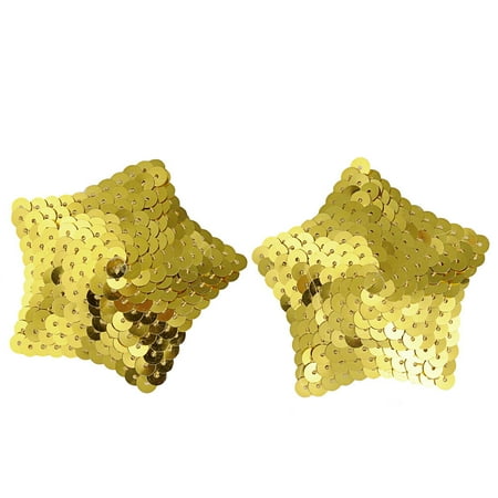 Reusable Adhesive Nipple Cover Shiny Sequin Silicone Golden Star Breast Pads Pasties Bra  Star Shaped Breast Pads