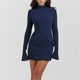 thumbnail image 3 of Vestido ajustado con bolsillo decorativo Color sólido Traje de vacaciones para mujer Ygjytge Azul T L para Mujer, 3 of 9