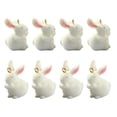 thumbnail image 1 of 8 piezas de dijes de joyería de conejo flocado, adorables dijes de conejito blanco, collar colgante, 1 of 5