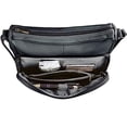 thumbnail image 3 of MARSHAL Medium Leather Handbag | Ladies Shoulder Bag | Organizer w Built in Wallet (Black), 3 of 40