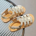 thumbnail image 6 of Karoyedx Toddler Summer Shoes Girl's Summer Sandals Casual Flower Print Open Toe Summer Princess Sandals Toddler Lightweight Soft Outdoor Shoes Gold Size,8, 6 of 6