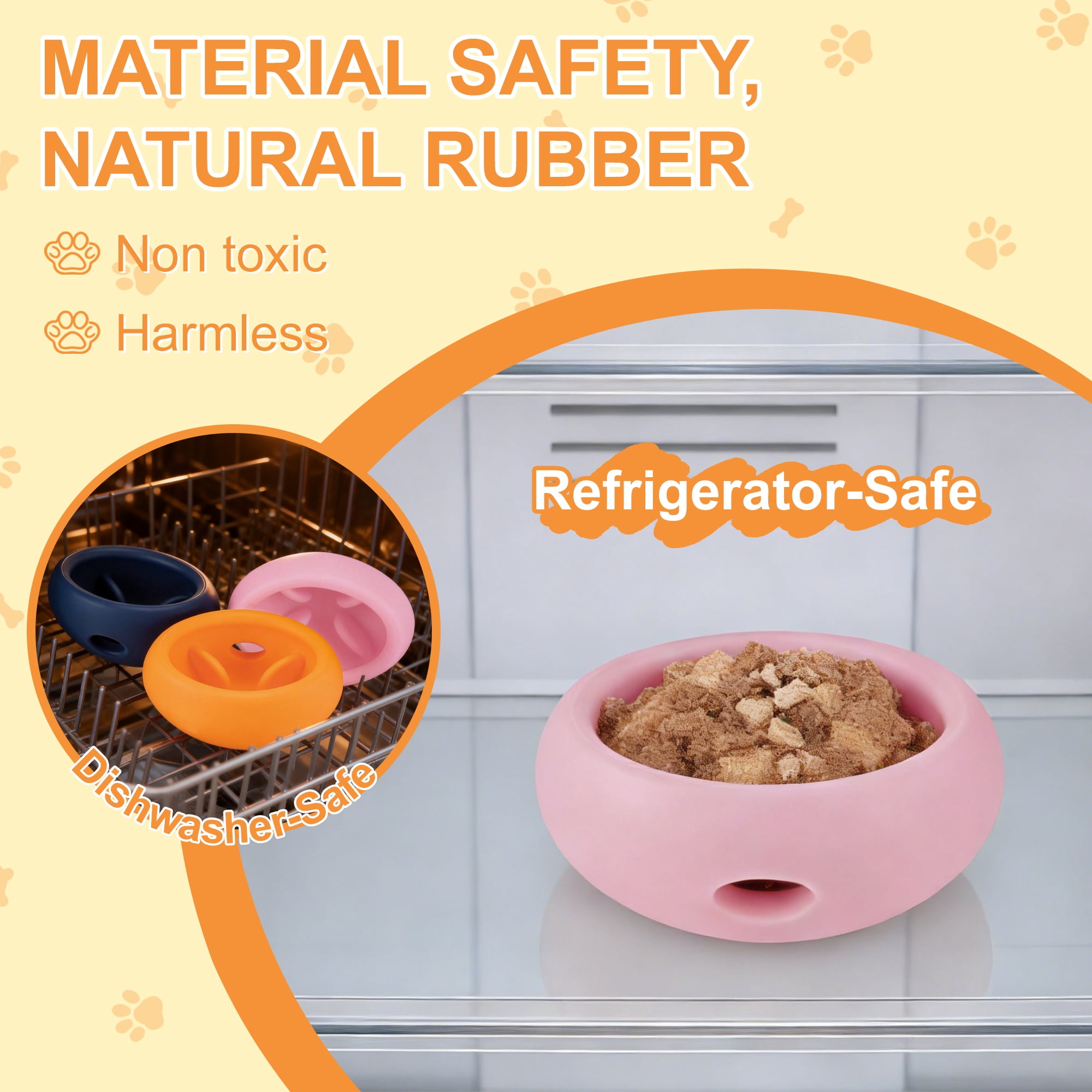 Unique Bargains Dog Enrichment Toys Durable Silicone Interactive Engagement Slow Feeder Dog Bowls Pink