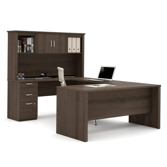 Bestar Logan Bureau de direction en U ou en L 66L avec caisson et huche - Antigua