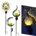 thumbnail image 3 of Luces de jardín decorativas para exteriores con energía solar, diseño de luna y sol, para patio, arte de hierro, iluminación antigua, luces de ambiente, 3 of 6