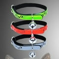 thumbnail image 2 of Farfi Kitten Bell Reflective Footprints Cat Collar Adjustable Traction Belt Pet Supply (Green), 2 of 10