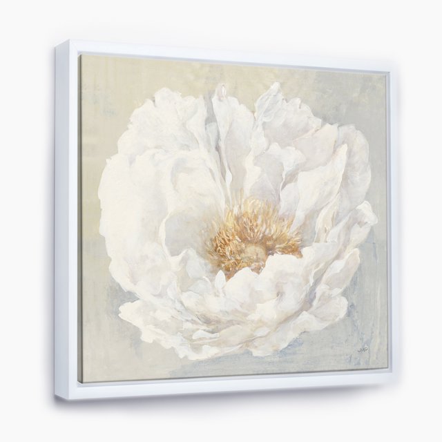 Pivoine Blanche Sereine - Toile Encadrée Cottage