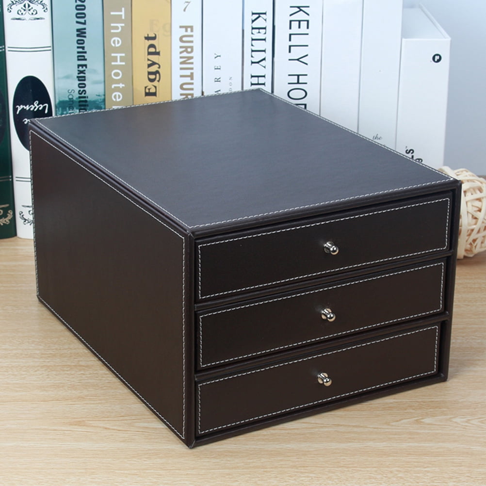 WHAMVOX  Drawer Storage Cabinet Layered for Desk File Work Office Black
