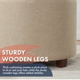 thumbnail image 6 of Ornavo Home Donovan Round Tufted Linen Storage Ottoman Foot Rest Stool Seat with Removable Lid - Beige, 6 of 7