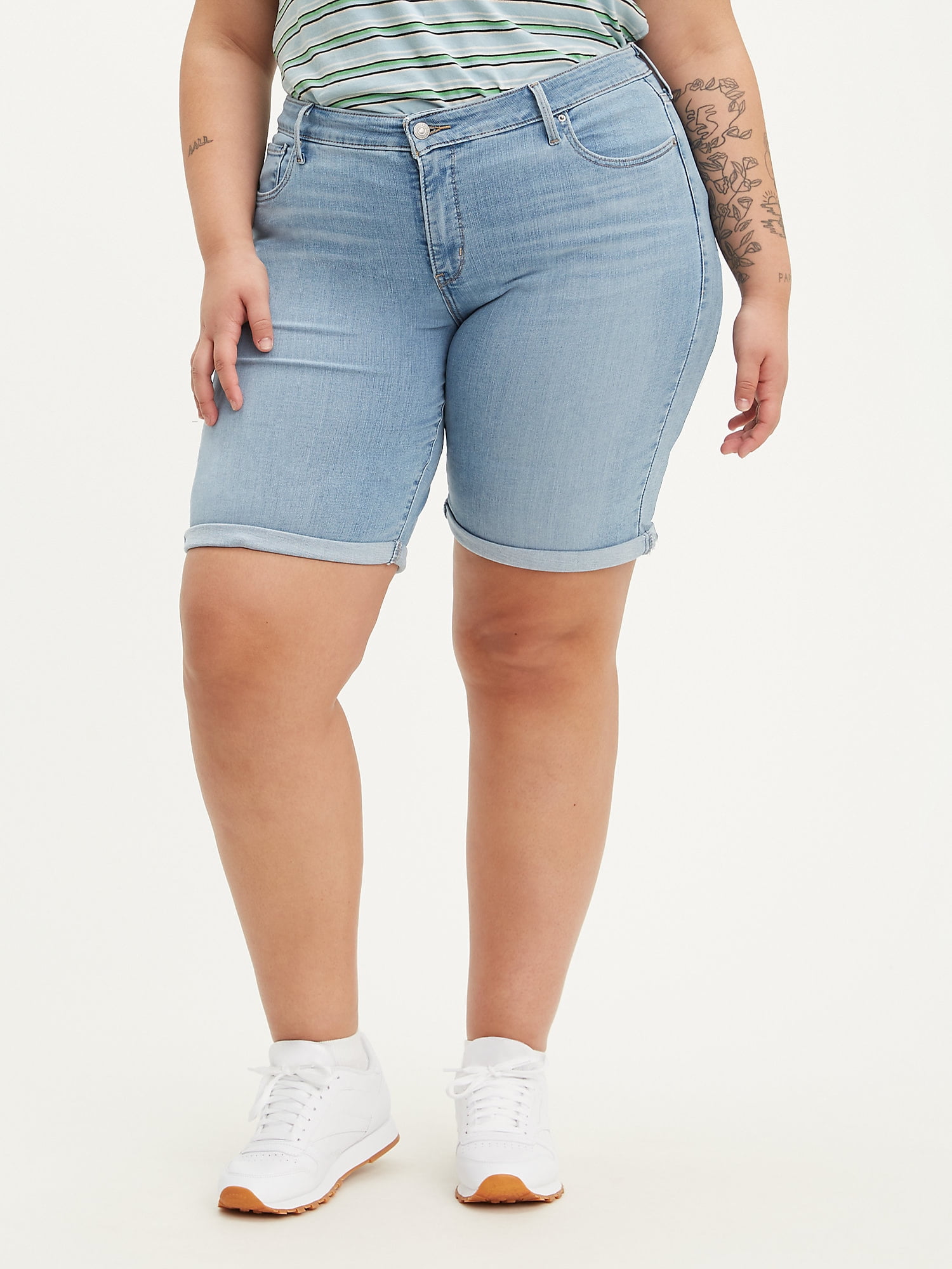 Levi’s Women's Plus Size Shaping Bermuda Shorts - Walmart.com