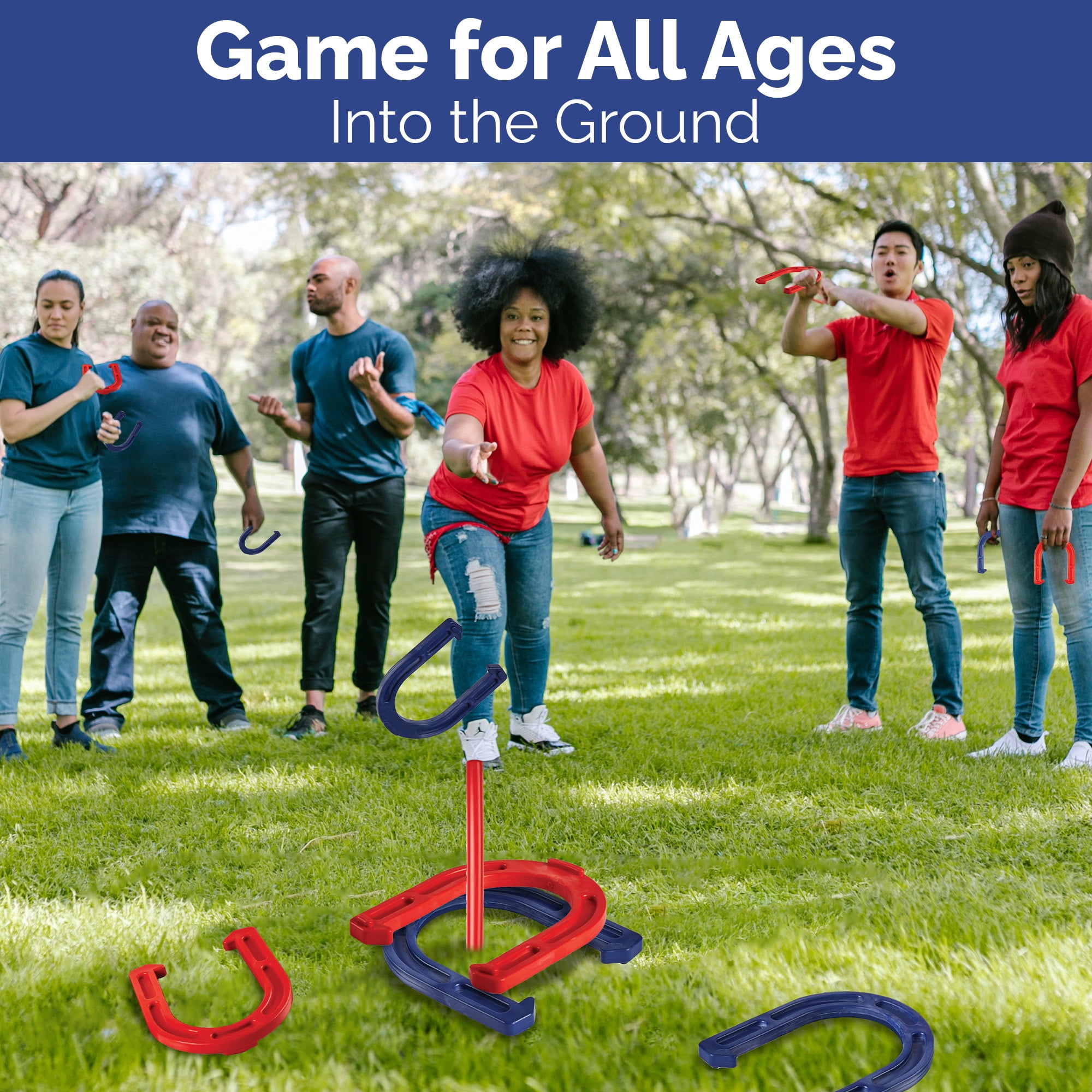ARS Sports Rubber Horseshoe Game Set for Kids and Adults, Indoor Outdoor Backyard Play