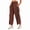 Brown, variant on Carlikeit Women's Wide Leg Track Pants 2026 Lightweight Baggy Y2K Pants with Contrast Stripes Drawstring Elastic Waist Casual Parachute Trousers