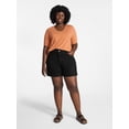 thumbnail image 2 of Terra & Sky Women's Plus High Rise A Line Denim Shorts, 5" Inseam, Sizes 16W-26W, 2 of 5