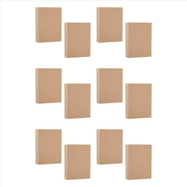 Carpeta de Anillas Recargable A5 de 12 Piezas, Bandeja de Carpeta de Papel Kraft A5 con 2 Anillas para Agregar Hojas Sueltas, Carpetas de Papel Kraft A5