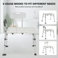 thumbnail image 4 of MaxKare Transfer Bench & Shower Chair with Backrest & Padded Armrests for Senior and Handicap, Toilet Rail, 10 Levels Height Adjustable, Rubber Feet, 300Lbs, 4 of 12