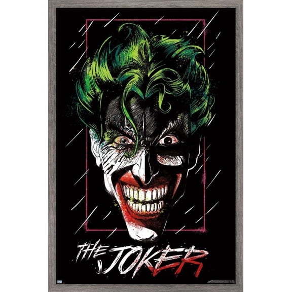 DC Comics - The Joker - Up Close Wall Poster, 22.375" x 34", Framed