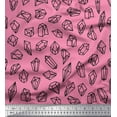 thumbnail image 1 of Soimoi Pink Cotton Voile Fabric Crystal Stone Geometric Printed Craft Fabric by the Yard 42 Inch Wide, 1 of 3