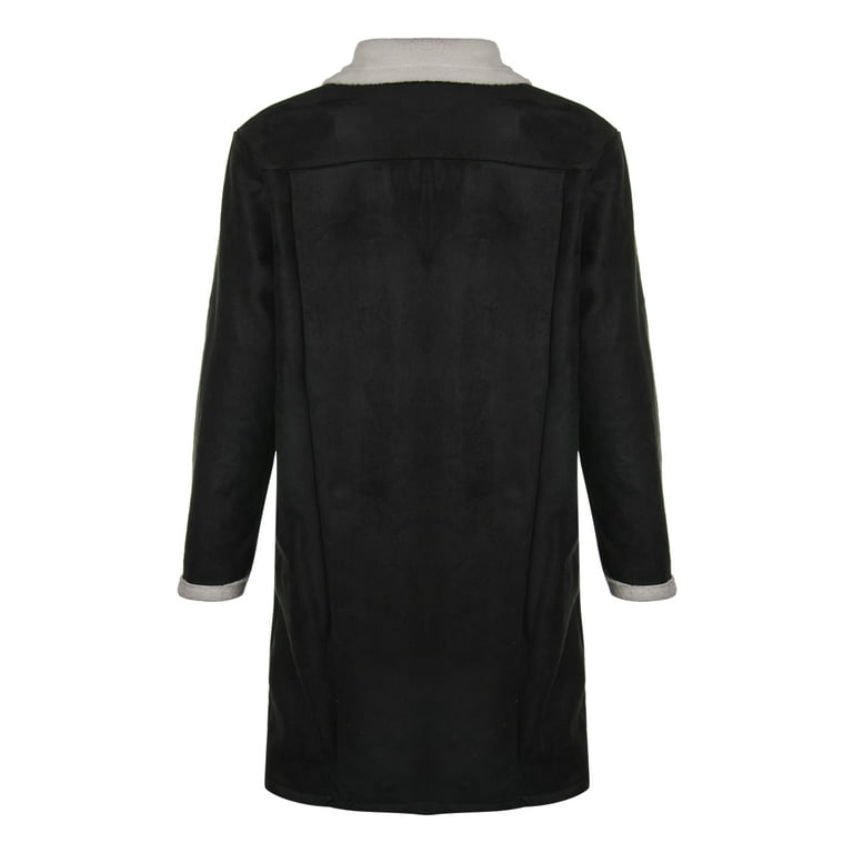 Men's black warm faux fur coat by FINCH, bespoke