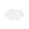 thumbnail image 5 of LiiYii Kids Girl's Short Sleeve Shrug 3D Applique Cardigan Bolero Shrug Dressy Jacket White 6, 5 of 7