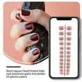 thumbnail image 4 of Soidarity 24 piezas Shortie Square Head Frosted Coffin Uñas postizas DIY Estilo francés Personalidad Uñas acrílicas para amantes de la manicura Juegos de manicura 5café Soidarity CE011411-05, 4 of 6