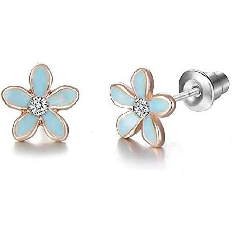  AoedeJ Cubic Zirconia Earrings Plastic Earrings Cute Plastic  Post Earrings for Sensitive Ears Hypoallergenic Earrings for Girls  (Flower-4mm): Clothing, Shoes & Jewelry