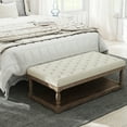 thumbnail image 6 of Rectangular Upholstered Tufted Linen Fabric Ottoman Bench,Padded Bench with Solid Wood Shelf-Linen,Comes with Storage,Coffee Table,Tufted Living Room Design, 6 of 7