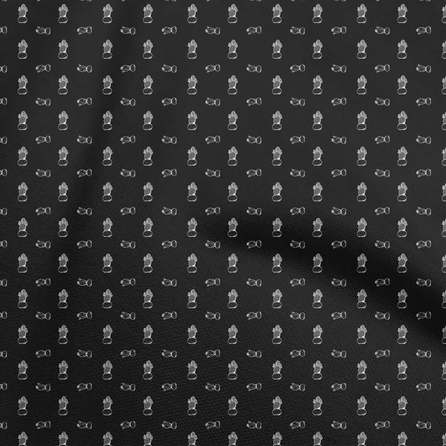 oneOone Polyester Spandex Black Fabric Cactus Craft Projects Decor Fabric Printed By The Yard 56 Inch Wide
