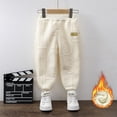 thumbnail image 6 of Chenyin Newborn Baby Fleece Sweatpants for Boys Girls Solid Color Padded Jogger Pants 9M-7T Unisex Fall Winter Warm Trousers for Kids, 6 of 8