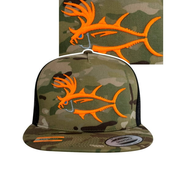 "Buck-Eye 3-D" Unisex Snapback Trucker Hat (Available In Evening Glow Thread)