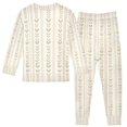thumbnail image 2 of FORMRS Long Sleeve Top and Pants Pajama Set for Niños 2-Piece Sleepwear, Sizes 18M-8Y, Beige Abstract Pattern, 2 of 6