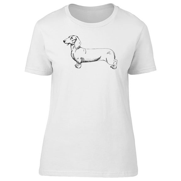 B&W Sketch Of Dachshund Tee Women's -Image by Shutterstock