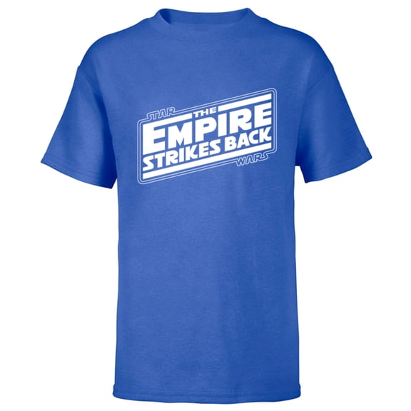 Star Wars The Empire Strikes Back Angled Movie Logo - Short Sleeve T-Shirt for Kids - Customized-Royal