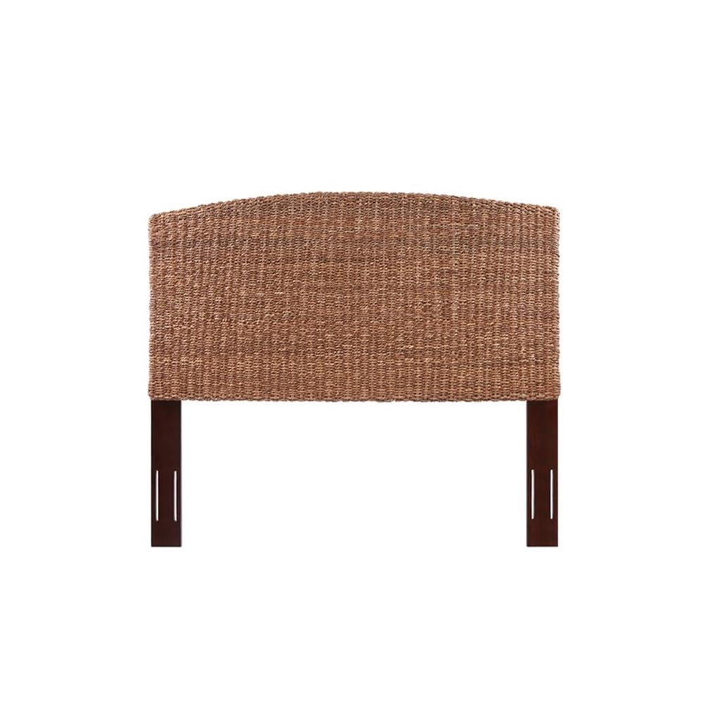 Belmont Home Estern 62.5" Banana Leaf Panel Queen Headboard in Honey/Dark Brown