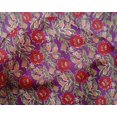 thumbnail image 4 of oneOone Silk Tabby Fabric Leaves & Floral Block Print Fabric By The Yard 42 Inch Wide, 4 of 5
